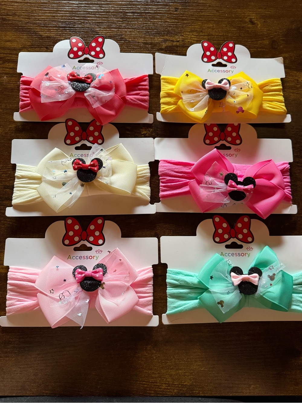 6 Pack Kids Character Bow Headbands